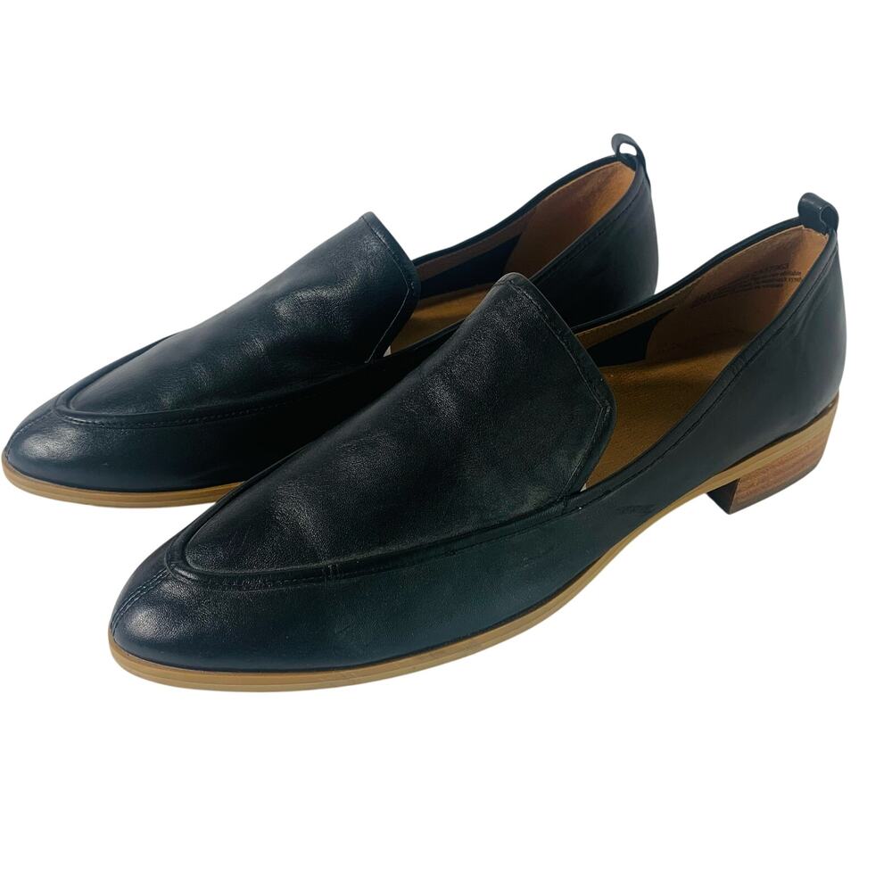 Susina Black Leather Loafers Women’s Sz 12M Slip On Flats Low Heel Comfort Shoes